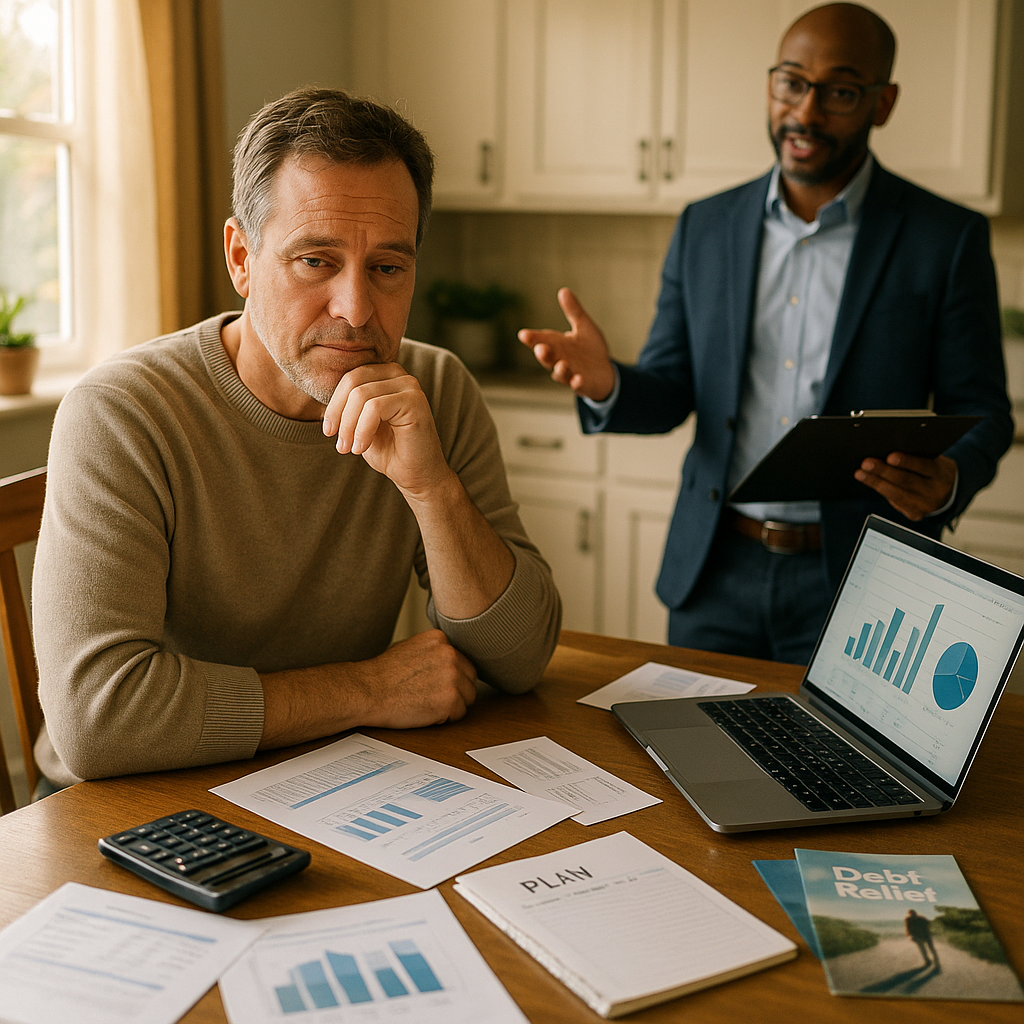 Selecting the best debt relief solution illustration